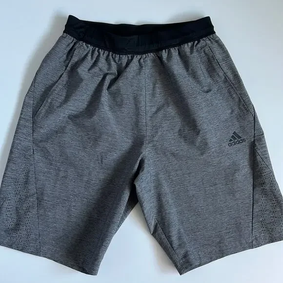 ADIDAS gray black activewear shorts small - Picture 2 of 5